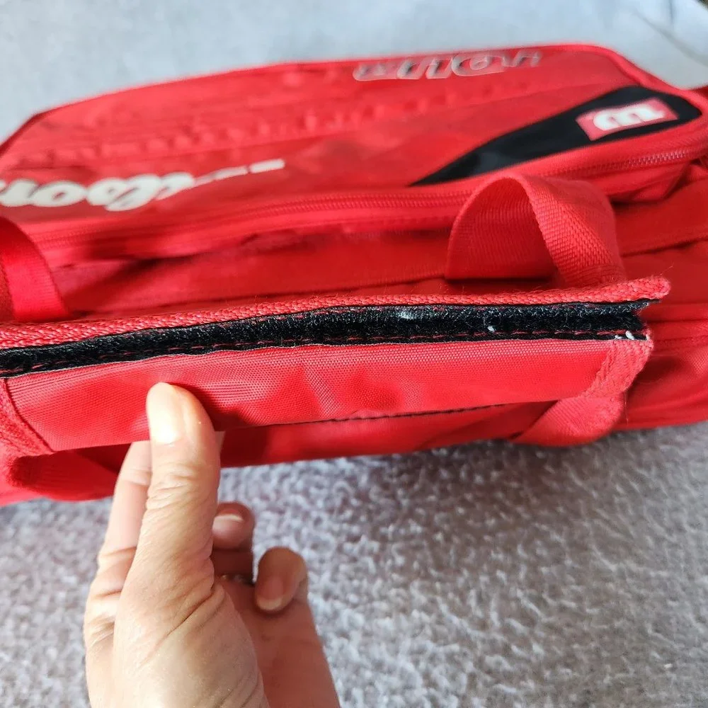 Wilson Tour Sports Messenger Laptop Travel Bag Compartments Zip Red Spellout